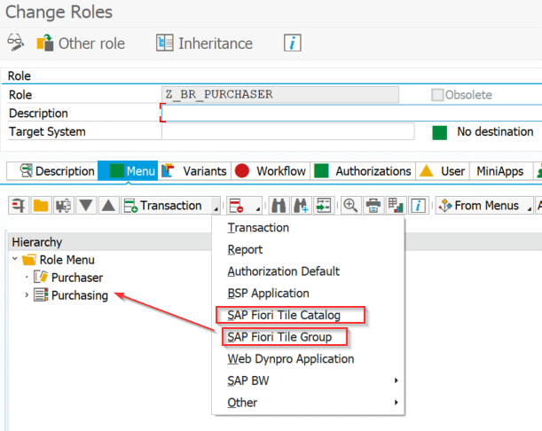 Assigning a customer catalogue role in SAP fiori