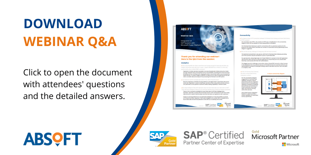 Webinar Questions and Answers - Integration of SAP with Microsoft services Absoft
