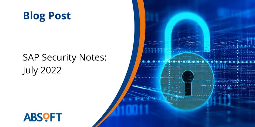 SAP security notes july 2022