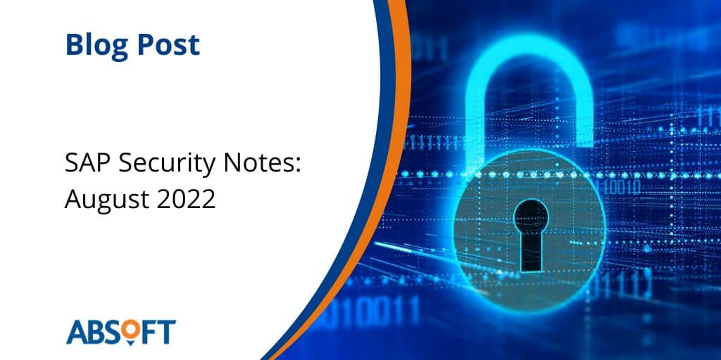 sap security notes august 2022