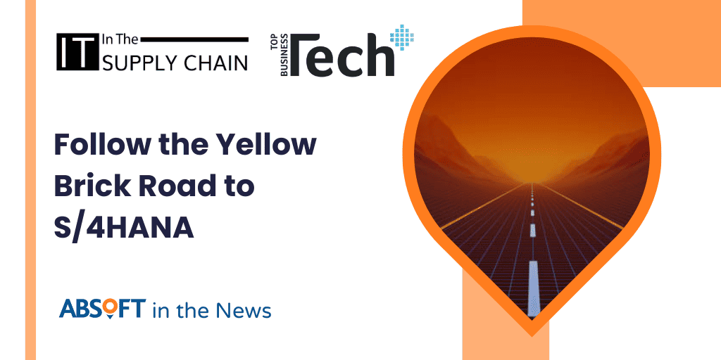 A cyberspace road into the sunset, symbolising the yellow brick road to S/4HANA