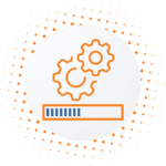 Process Improvements Icon with Gears and Progress Bar
