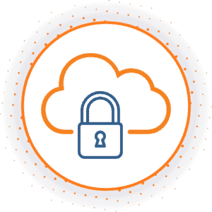 Icon representing the private cloud edition of SAP S/4HANA; a cloud with padlock