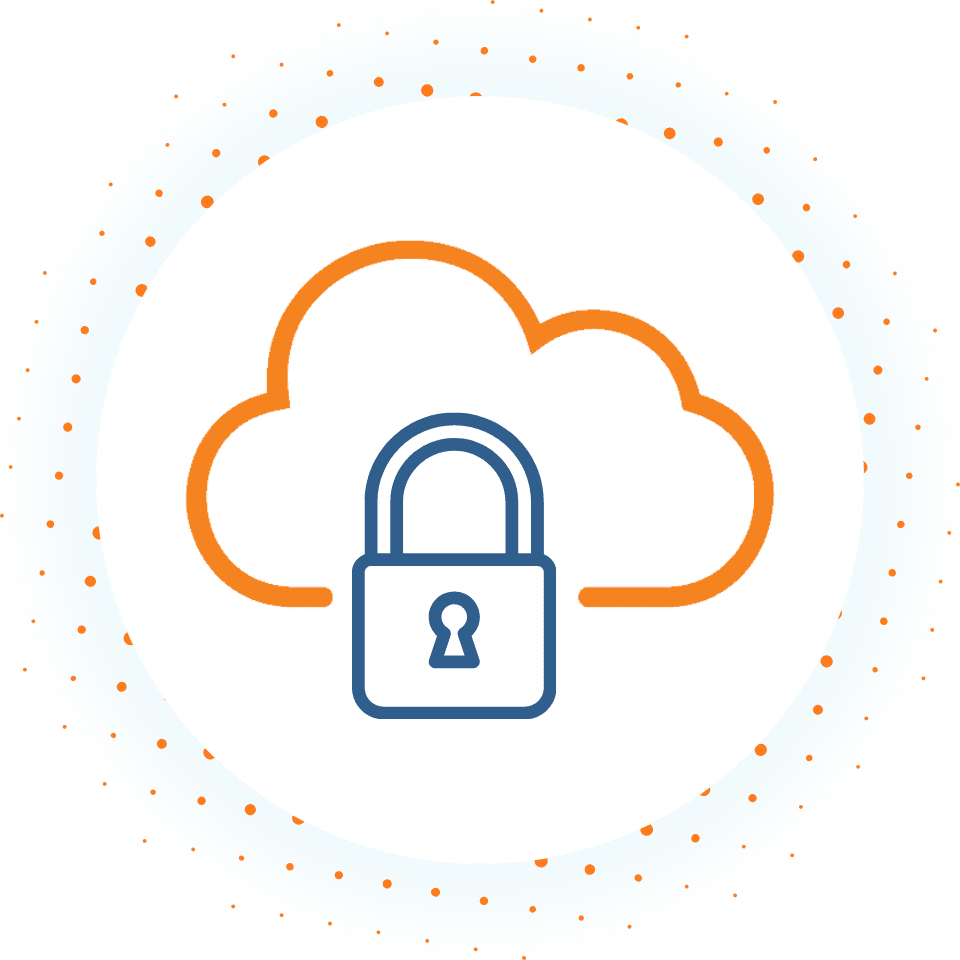 Icon representing the private cloud edition of SAP S/4HANA; a cloud with padlock